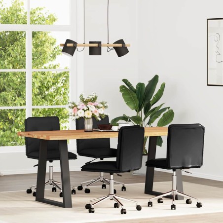vidaXL Esszimmerstühle 4 Stk. Schwarz Kunstleder