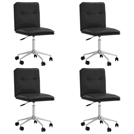 vidaXL Esszimmerstühle 4 Stk. Schwarz Kunstleder