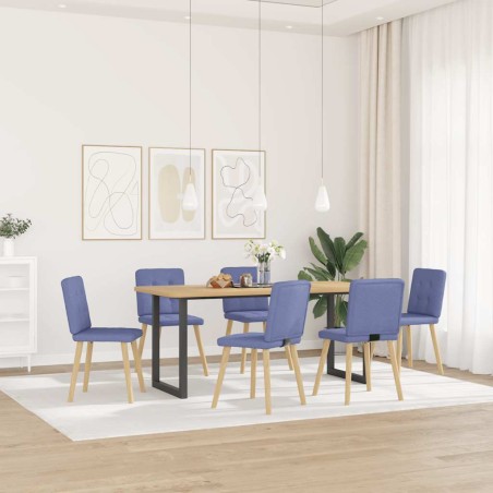 vidaXL Esszimmerstühle 6 Stk. Jeansblau Stoff