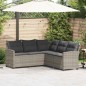 vidaXL L-förmiges Couchsofa mit Kissen Graues Polyrattan vidaXL L-förmiges Couchsofa mit Kissen Graues Polyrattan