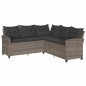 vidaXL L-förmiges Couchsofa mit Kissen Graues Polyrattan vidaXL L-förmiges Couchsofa mit Kissen Graues Polyrattan