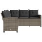 vidaXL L-förmiges Couchsofa mit Kissen Graues Polyrattan vidaXL L-förmiges Couchsofa mit Kissen Graues Polyrattan