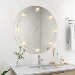 Wandspiegel ohne Rahmen mit LED-Beleuchtung Rund Glas