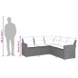 vidaXL L-förmiges Couchsofa mit Kissen Graues Polyrattan vidaXL L-förmiges Couchsofa mit Kissen Graues Polyrattan