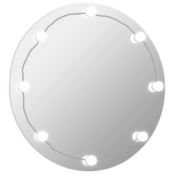Wandspiegel ohne Rahmen mit LED-Beleuchtung Rund Glas