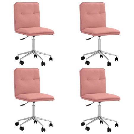vidaXL Esszimmerstühle 4 Stk. Rosa Kunstleder