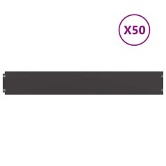 vidaXL Rasenkanten 50 Stk. Schwarz 15x103 cm Kaltgewalzter Stahl