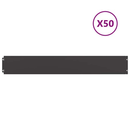 vidaXL Rasenkanten 50 Stk. Schwarz 15x103 cm Kaltgewalzter Stahl