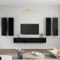 6-tlg. TV-Schrank-Set Schwarz Holzwerkstoff 6-tlg. TV-Schrank-Set Schwarz Holzwerkstoff
