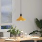 vidaXL Pendelleuchte Höhenverstellbar E27 Gelb Glänzend Ø 31 cm Metall