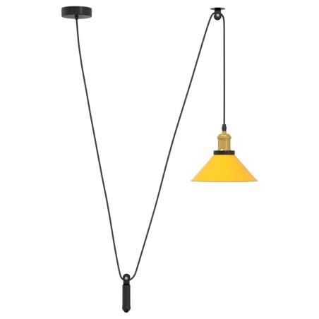 vidaXL Pendelleuchte Höhenverstellbar E27 Gelb Glänzend Ø 22 cm Metall