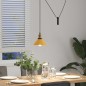 vidaXL Pendelleuchte Höhenverstellbar E27 Gelb Glänzend Ø 22 cm Metall