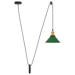vidaXL Pendelleuchte Höhenverstellbar E27 Grün Glänzend Ø 22 cm Metall