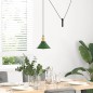 vidaXL Pendelleuchte Höhenverstellbar E27 Grün Glänzend Ø 22 cm Metall