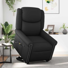 vidaXL Stehsessel Massage Glänzendes Schwarzes Kunstleder