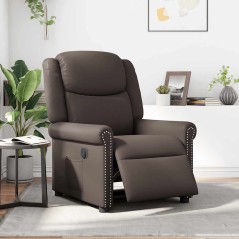 vidaXL Relaxsessel Elektrisch Glänzend Braun Kunstleder