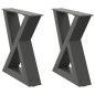 vidaXL Couchtischbeine 2 Stk. Anthrazit 30x(30-31,3) cm Stahl