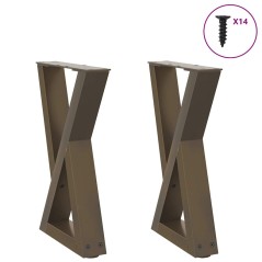 vidaXL Couchtischbeine 2 Stk. Naturstahl 28x(42-43,3) cm Stahl