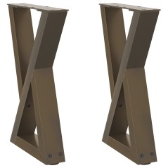 vidaXL Couchtischbeine 2 Stk. Naturstahl 28x(42-43,3) cm Stahl