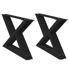 vidaXL Couchtischbeine 2 Stk. Schwarz 50x(30-31,3) cm Stahl