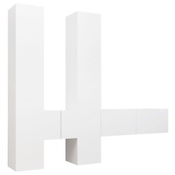6-tlg. TV-Schrank-Set Weiß Holzwerkstoff