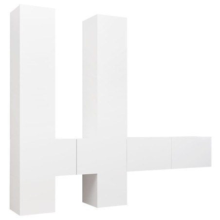 6-tlg. TV-Schrank-Set Weiß Holzwerkstoff