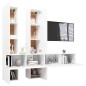 6-tlg. TV-Schrank-Set Weiß Holzwerkstoff 6-tlg. TV-Schrank-Set Weiß Holzwerkstoff
