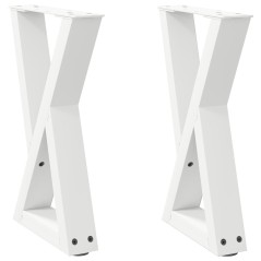 vidaXL Couchtischbeine 2 Stk. Weiß 38x(42-43,3) cm Stahl