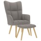 vidaXL Relaxsessel mit Hocker Taupe Stoff vidaXL Relaxsessel mit Hocker Taupe Stoff