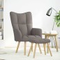 vidaXL Relaxsessel mit Hocker Taupe Stoff vidaXL Relaxsessel mit Hocker Taupe Stoff
