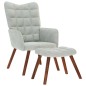 vidaXL Relaxsessel mit Hocker Hellgrau Samt vidaXL Relaxsessel mit Hocker Hellgrau Samt