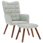 vidaXL Relaxsessel mit Hocker Hellgrau Samt vidaXL Relaxsessel mit Hocker Hellgrau Samt