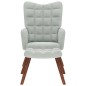 vidaXL Relaxsessel mit Hocker Hellgrau Samt vidaXL Relaxsessel mit Hocker Hellgrau Samt