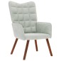 vidaXL Relaxsessel mit Hocker Hellgrau Samt vidaXL Relaxsessel mit Hocker Hellgrau Samt