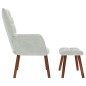 vidaXL Relaxsessel mit Hocker Hellgrau Samt vidaXL Relaxsessel mit Hocker Hellgrau Samt