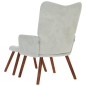 vidaXL Relaxsessel mit Hocker Hellgrau Samt vidaXL Relaxsessel mit Hocker Hellgrau Samt