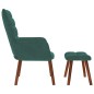 vidaXL Relaxsessel mit Hocker Dunkelgrün Samt vidaXL Relaxsessel mit Hocker Dunkelgrün Samt