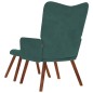 vidaXL Relaxsessel mit Hocker Dunkelgrün Samt vidaXL Relaxsessel mit Hocker Dunkelgrün Samt