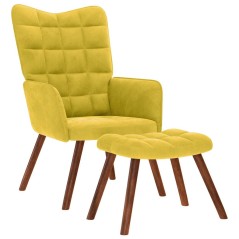 vidaXL Relaxsessel mit Hocker Gelb Samt