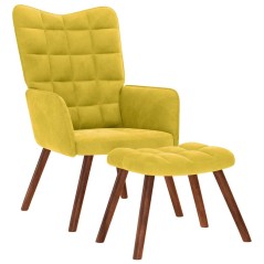 vidaXL Relaxsessel mit Hocker Gelb Samt