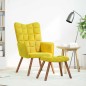 vidaXL Relaxsessel mit Hocker Gelb Samt vidaXL Relaxsessel mit Hocker Gelb Samt