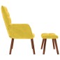 vidaXL Relaxsessel mit Hocker Gelb Samt vidaXL Relaxsessel mit Hocker Gelb Samt