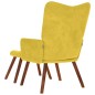vidaXL Relaxsessel mit Hocker Gelb Samt vidaXL Relaxsessel mit Hocker Gelb Samt