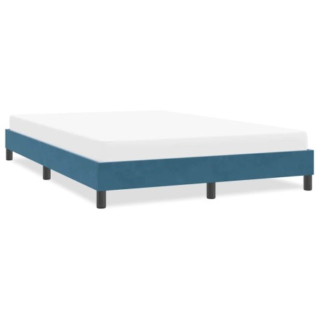 vidaXL Bettgestell ohne Matratze Dunkelblau 140x210 cm Samt