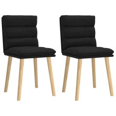 vidaXL Esszimmerstühle 2 Stk. Schwarz Stoff