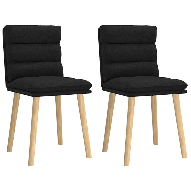 vidaXL Esszimmerstühle 2 Stk. Schwarz Stoff