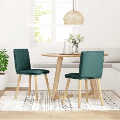 vidaXL Esszimmerstühle 2 Stk. Dunkelgrün Stoff