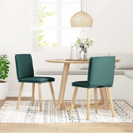 vidaXL Esszimmerstühle 2 Stk. Dunkelgrün Stoff