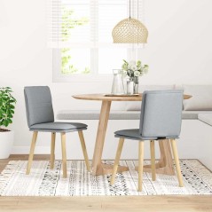 vidaXL Esszimmerstühle 2 Stk. Hellgrau Stoff
