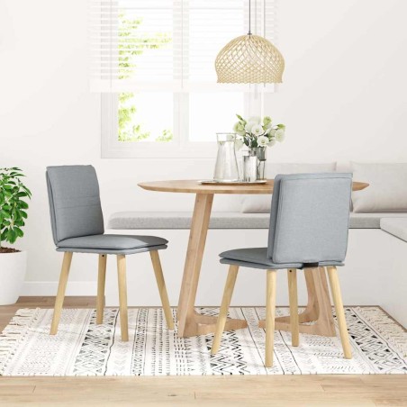 vidaXL Esszimmerstühle 2 Stk. Hellgrau Stoff